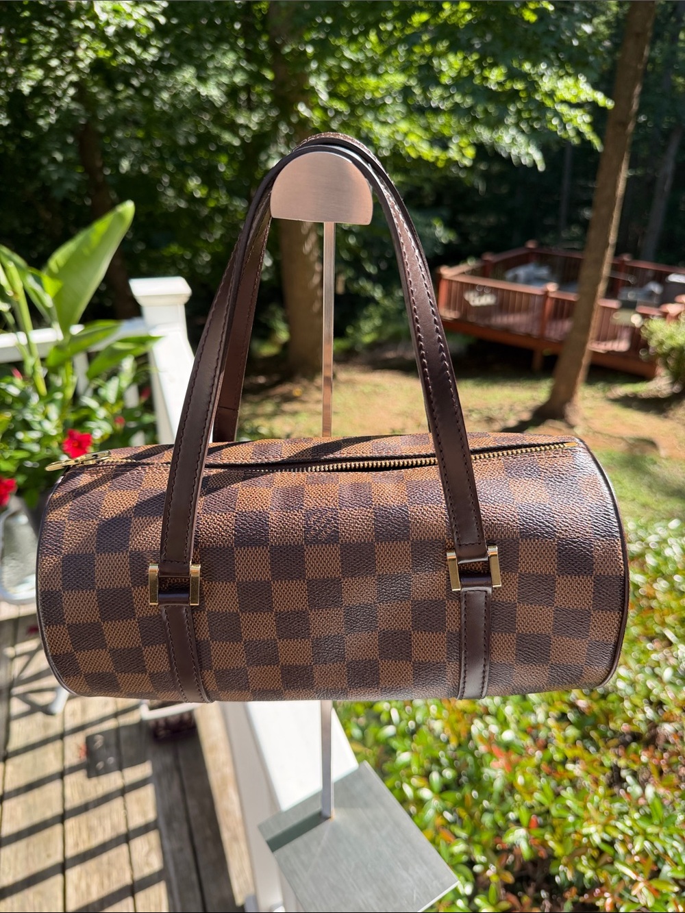 Louis Vuitton Authentic Papillon handbag in Damier Ebene Checkerboard Canvas 26 - Picture 17 of 17